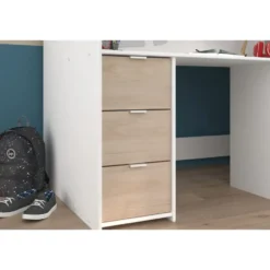 Halfhoogslaper Tristan - wit/eiken - 90x200 cm