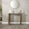 Haltafel Hout/Travertin - 100x35x76cm - Make-up Tafel - Romano