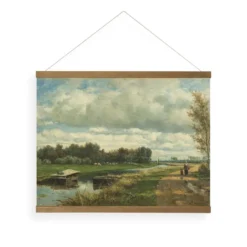Hangende Poster Linnen Hollands Landschap 60x80cm
