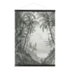 Hangende Poster Linnen - Jungle Landschap Schets