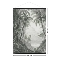 Hangende Poster Linnen - Jungle Landschap Schets