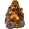 Happy Boeddha beeldje - binnen/buiten - kunststeen - 33 x 25 cm