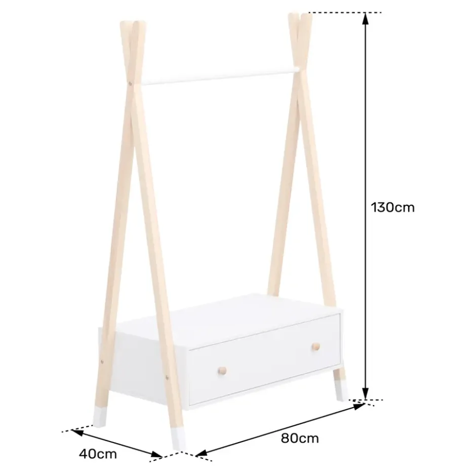 Happy Garden Garderobe LOU - Wit - Hout