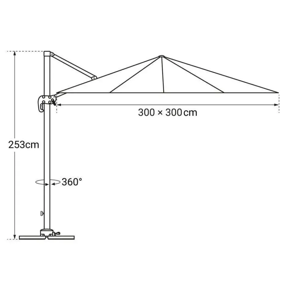 Happy Garden Parasol MOLOKAI - Bruin - Aluminium
