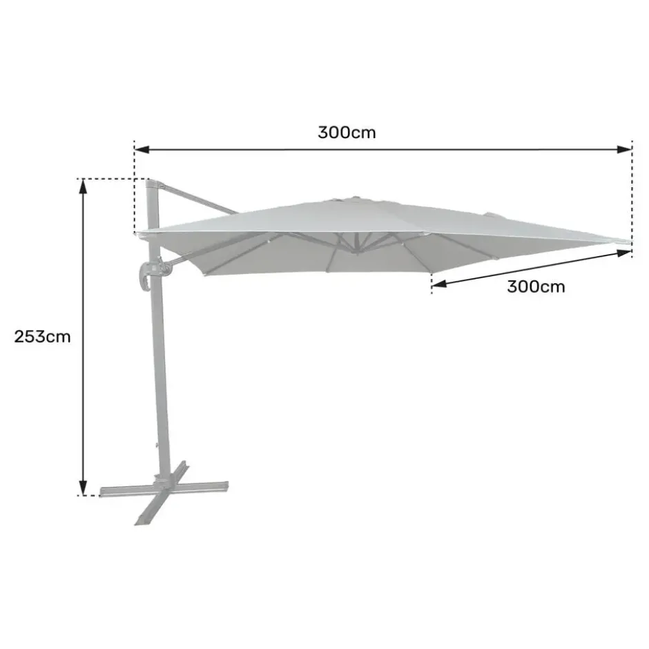 Happy Garden Parasol MOLOKAI - Zwart - Aluminium