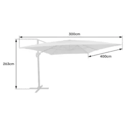 Happy Garden Parasol MOLOKAI - Wit - Aluminium