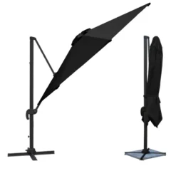 Happy Garden Parasol MOLOKAI - Zwart - Aluminium