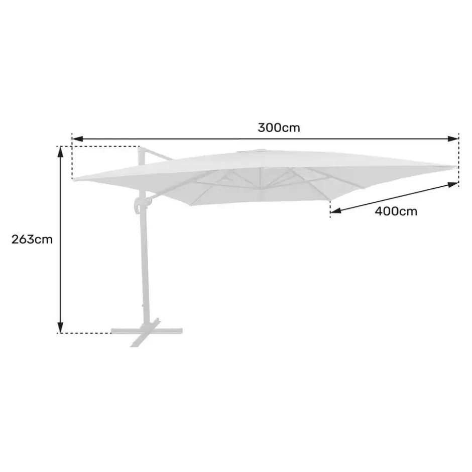 Happy Garden Parasol MOLOKAI - Zwart - Aluminium