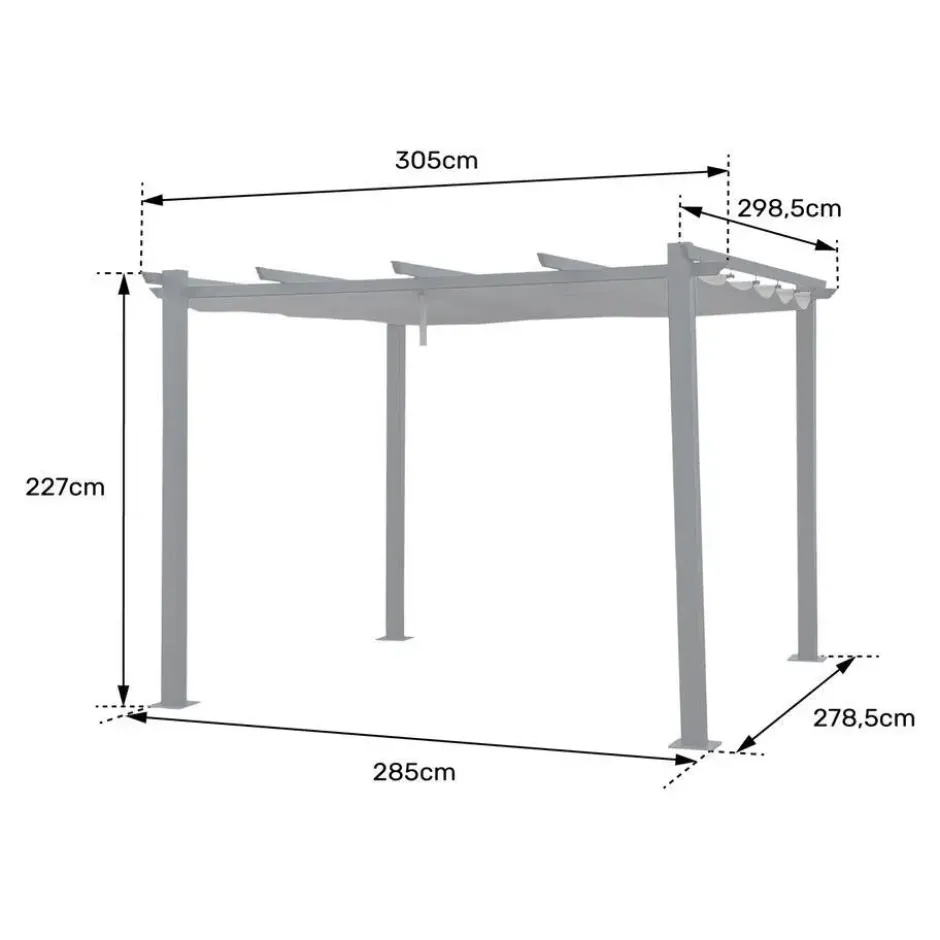 Happy Garden Pergola CASSIS - Grijs - Aluminium