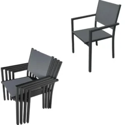 Happy Garden Tuinmeubilair BERGAMO - Grijs - Aluminium