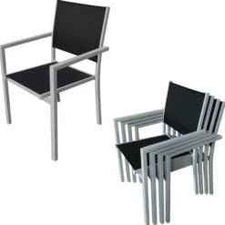 Happy Garden Tuinmeubilair BERGAMO - Grijs - Aluminium
