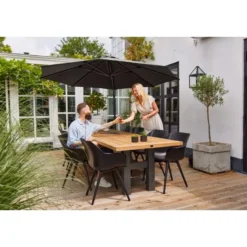 Hartman Heron dining tuintafel 300x100 cm. - Black -Op=Op