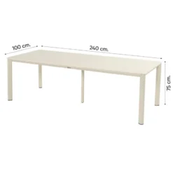 Hartman Kyra dining tuintafel 240x100 cm. - Latte