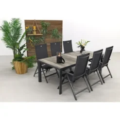 Hartman Napoli/Kings tuinset antraciet - 220x100 cm