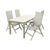 Hartman Napoli/Kyra verstelbare tuinset voor 4 personen 180x90 cm. - Latte