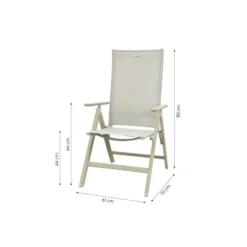 Hartman Napoli/Kyra verstelbare tuinset voor 4 personen 180x90 cm. - Latte