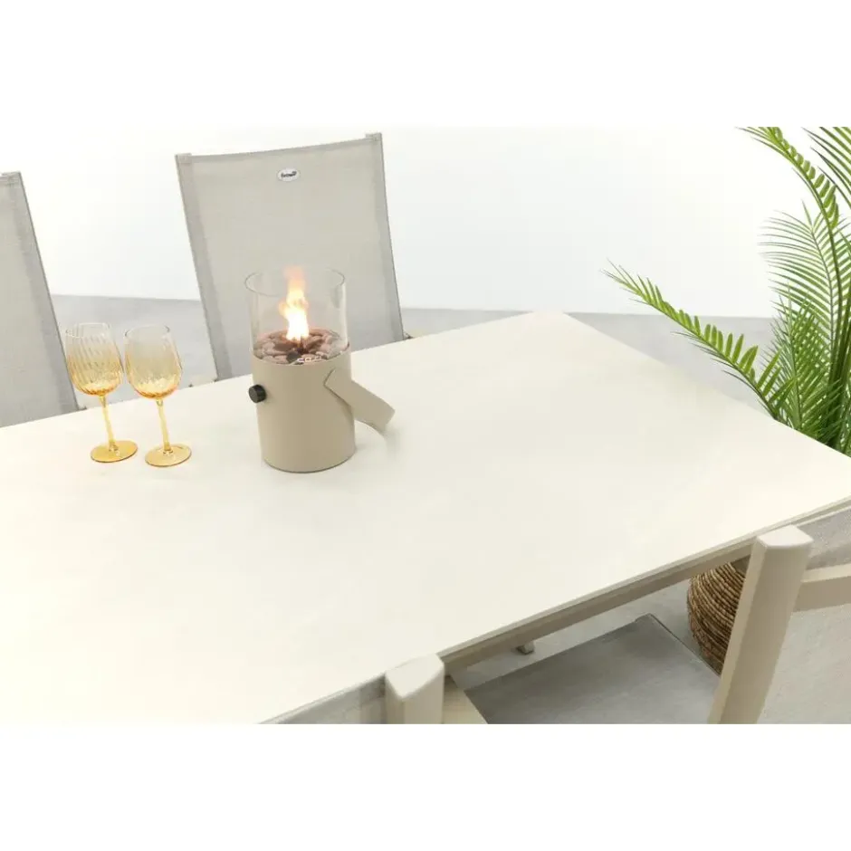 Hartman Napoli/Kyra verstelbare tuinset voor 4 personen 180x90 cm. - Latte