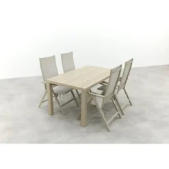 Hartman Napoli/Lena dining tuinset voor 4 personen 160x90 cm. - Latte