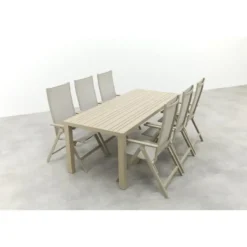 Hartman Napoli/Lena dining tuinset voor 6 personen 210x90 cm. - Latte