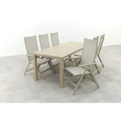 Hartman Napoli/Lena dining tuinset voor 6 personen 210x90 cm. - Latte