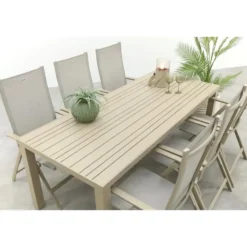 Hartman Napoli/Lena dining tuinset voor 6 personen 210x90 cm. - Latte