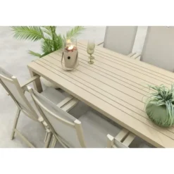 Hartman Napoli/Lena dining tuinset voor 6 personen 210x90 cm. - Latte