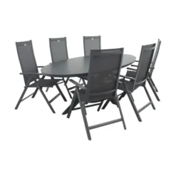 Hartman Napoli/Ventaro verstelbare ovale tuinset 240x115 cm. - Antraciet