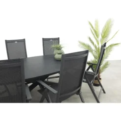 Hartman Napoli/Ventaro verstelbare ovale tuinset 240x115 cm. - Antraciet