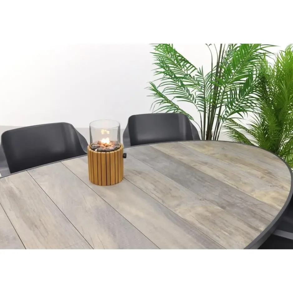 Hartman Sophie/Silva houtlook 240x115 cm. ovale tuinset - 7-delig