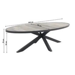 Hartman Sophie/Silva houtlook 240x115 cm. ovale tuinset - 7-delig