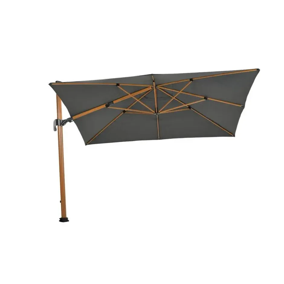 Hawaii Big Pole II parasol - 350x350 cm - l. teaklook -royal antraciet