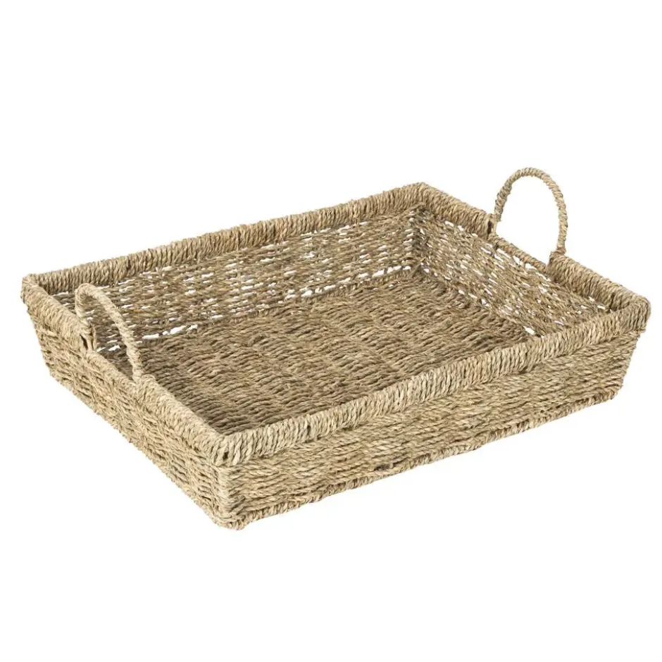HI dienblad - zeegras - 48 x 36 x 11 cm - beige - opstaande rand