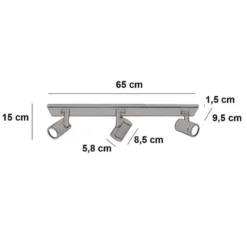 Highlight Spot HALO - 3 lichts - bruin - 65x15 cm