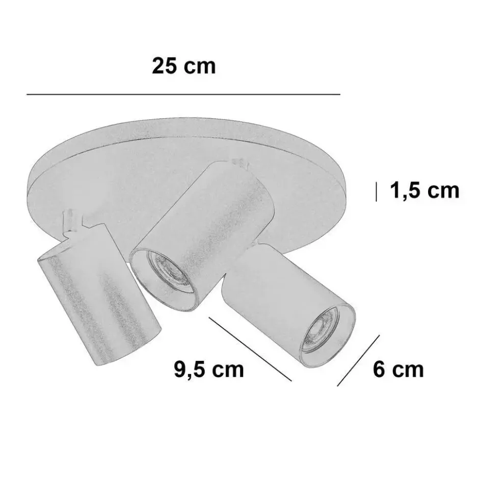 Highlight Spot Mila - 3 lichts - bruin - 25x15 cm