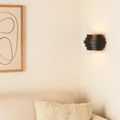 Highlight Wandlamp Scudo - zwart goud - 12.5x12.5 cm