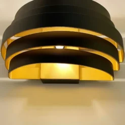 Highlight Wandlamp Scudo - zwart goud - 12.5x12.5 cm
