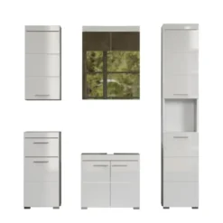 Hioshop AmandaMandoBea badkamer 5 delen wit hoogglans- wit