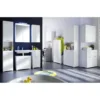 Hioshop AmandaMando kolomkast 2 deuren- 1 open vak wit- wit hoogglans