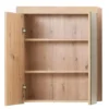 Hioshop AmandaMando spiegelkast 2 deuren licht eiken decor- spiegelglas