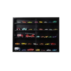 Hioshop Blacklava vitrinekast vitrinekast- 2 schuifdeuren zwart