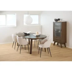 Hioshop Bristol vitrinekast 1 deur 2 lades 2 planken grijs