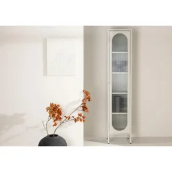 Hioshop Cali vitrinekast 1 deur beige