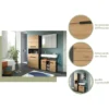 Hioshop Canu wastafel 2 deuren eiken decor- grijs