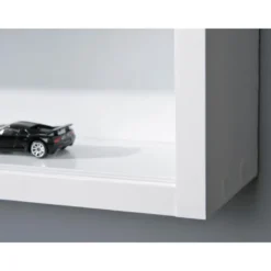 Hioshop Comit vitrinekast voor wandmontage- 2 glazen deuren wit