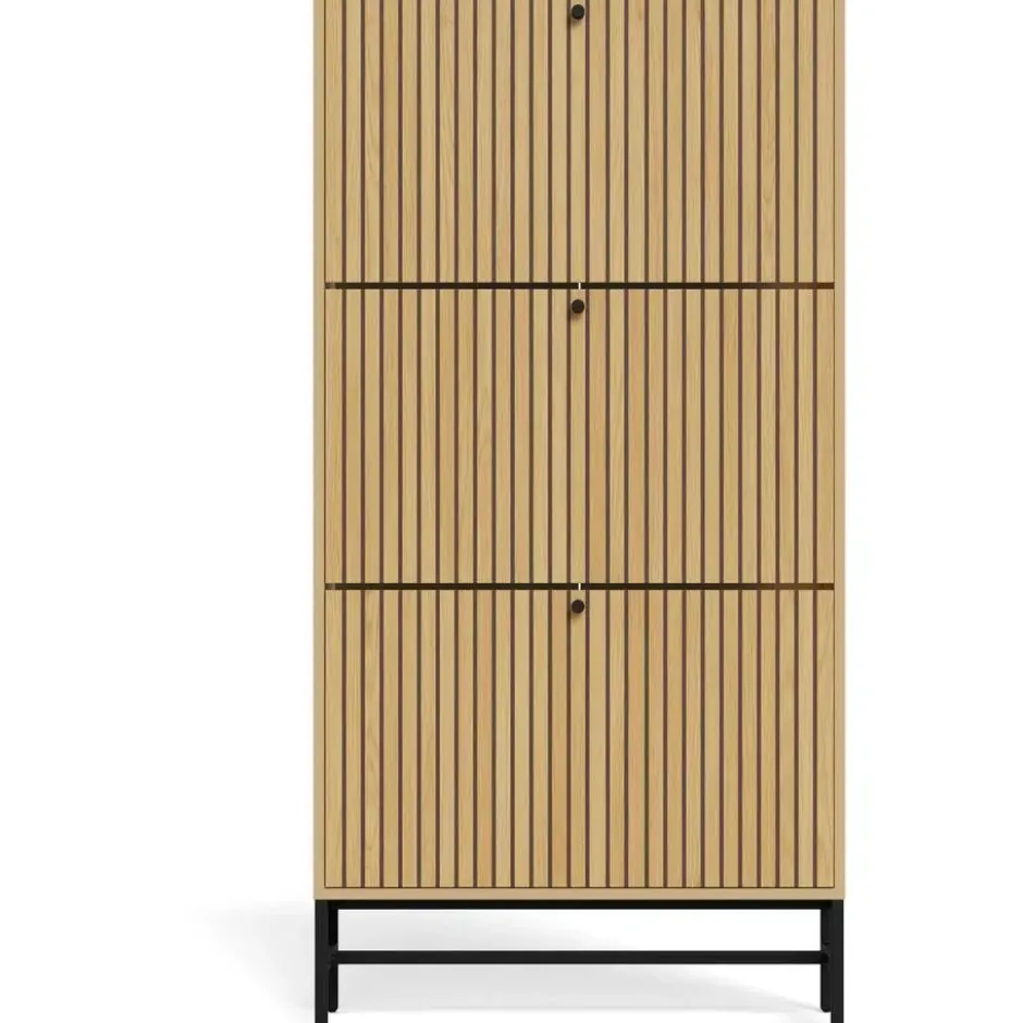 Hioshop Dylan schoenenkast 3 lades natuur