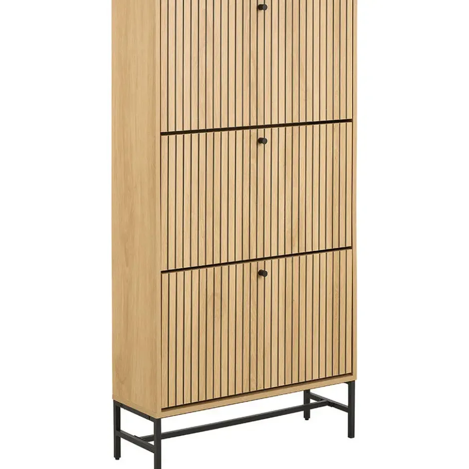 Hioshop Dylan schoenenkast 3 lades natuur