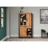 Hioshop Enna vitrinekast 3 deuren- 1 lade- 3 planken mango decor