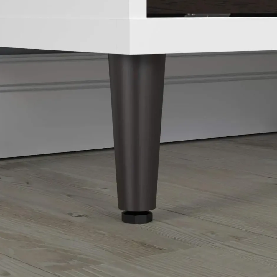 Hioshop Evolution wandkast 3 deuren- 6 planken wit- zwart