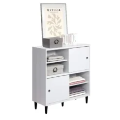 Hioshop Evolution wandkast 2 deuren- 4 planken wit- zwart