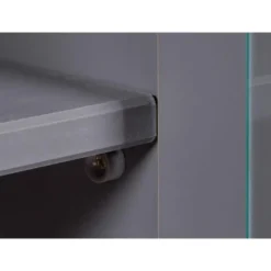Hioshop Forenzo vitrinekast 4 deuren- 2 lades grijs- natuur